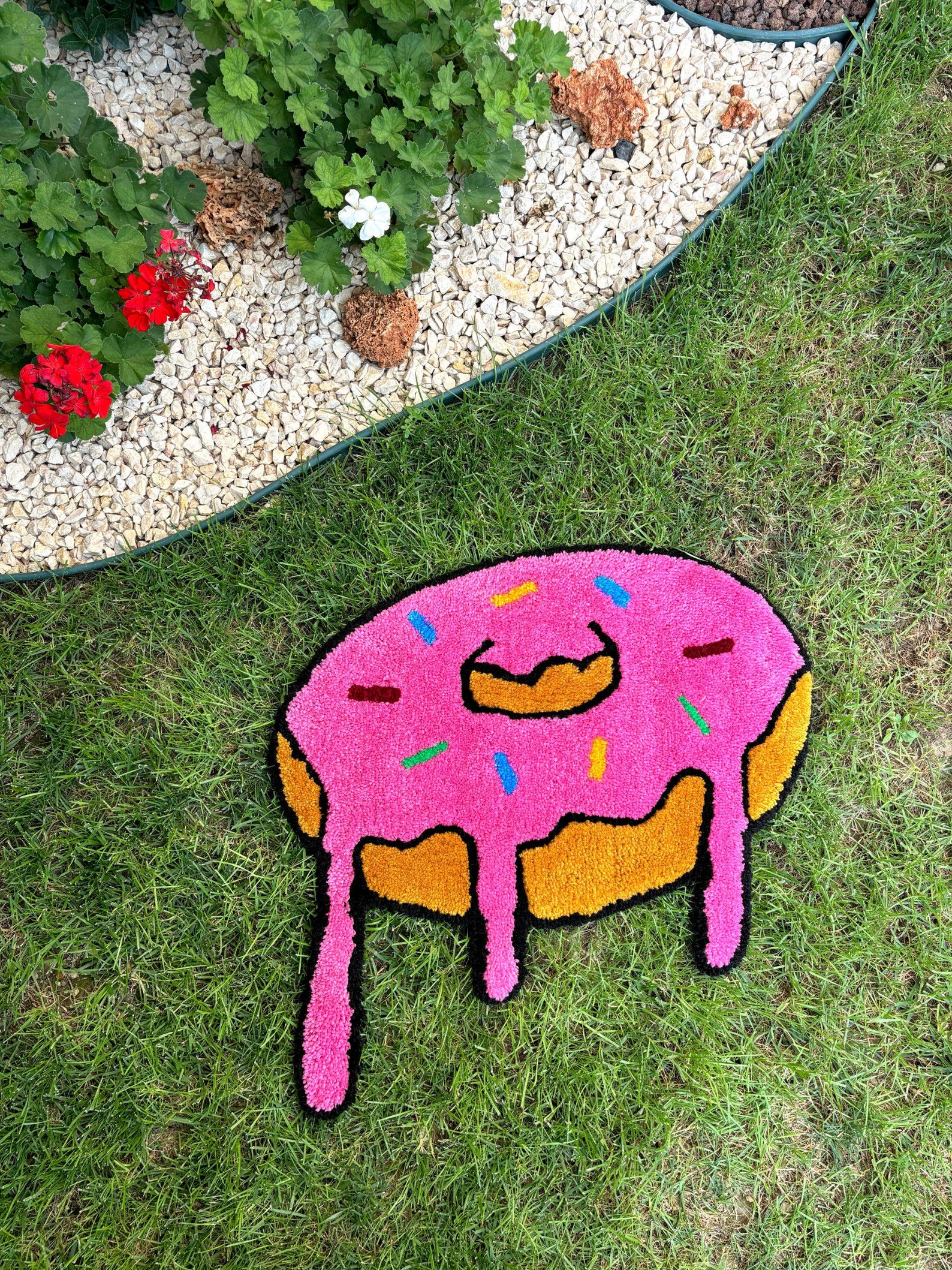 Melting Donut Hand Tufed Rug | Pink Abstract Rugs | Dining Door Mat ...
