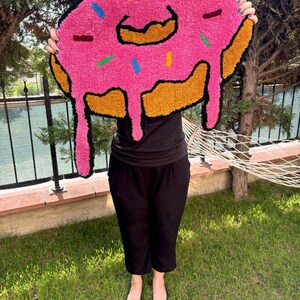 Melting Donut Hand Tufed Rug | Pink Abstract Rugs | Dining Door Mat ...