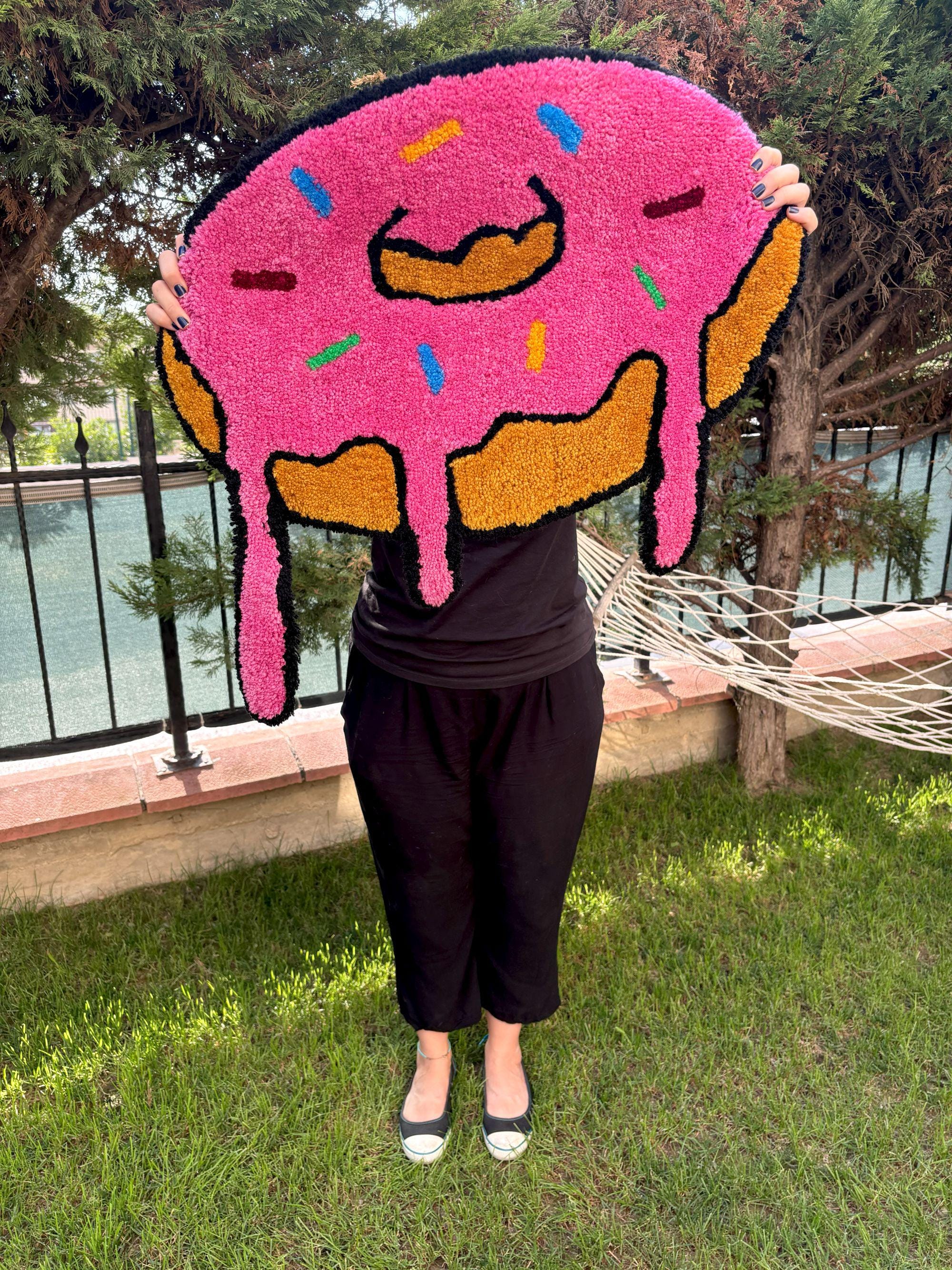 Melting Donut Hand Tufed Rug | Pink Abstract Rugs | Dining Door Mat ...