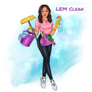 Cleaning Service Logo, Housekeeping Logo, Maid Logo, Cleaning Company Branding, Janitor Logo, Professional Cleaner Art