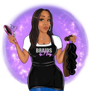 Hair Stylist Logo | Custom Salon Branding | Cartoon Hairstylist Portrait | Personalized Beauty Logo | Hairdresser Art