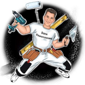Handyman Logo | Custom Tradesman Branding | Cartoon Construction Worker Logo | Personalized Repair Business Art | Skilled Trades Logo
