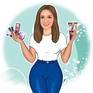 Logotipo de maquillador / Marca de belleza personalizada / Retrato de dibujos animados de MUA / Logotipo de salón personalizado / Arte comercial de cosméticos