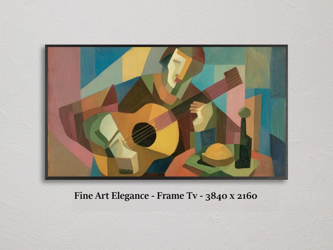 Acoustic Guitar Player, Cubist Painting, Tv Frame Art, Television ...