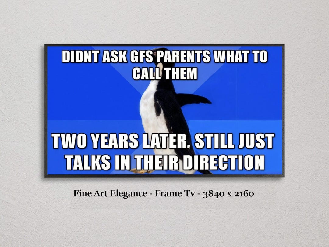 Socially Awkward Penguin Meme Art for Samsung Frame TV (digital ...