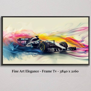 Mercedes F1 Car Art: Abstract Racing Samsung Frame TV (Digital File)