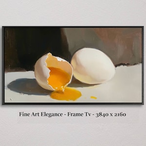 Eggs, Still Life, Oil Painting, Tv Frame Art, Television picture frame, Canvas, samsung frame tv,