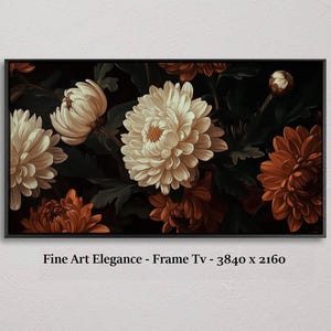 Vintage Chrysanthemum Oil Painting for Samsung Frame TV (Digital Download)