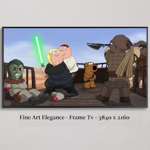 Peter Griffin, Family Guy, Cartoon, Tv-Serie, Tv-Rahmen, Fernsehbilderrahmen, Leinwand, Samsung Frame TV, 2017