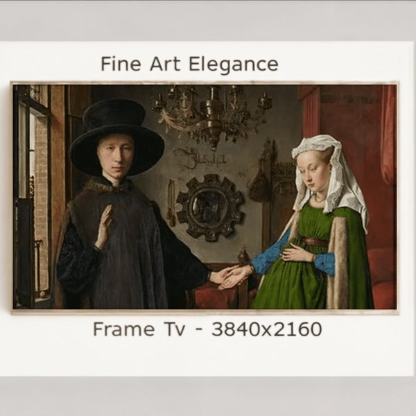 Jan van Eyck, Arnoflini Portrait Television picture frame, samsung frame tv