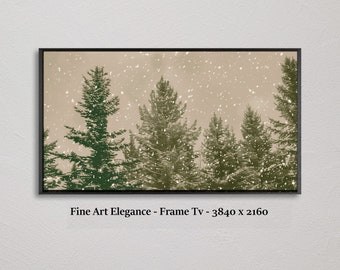 Christmas Trees, Forest, Snow, Television picture frame, samsung frame tv,