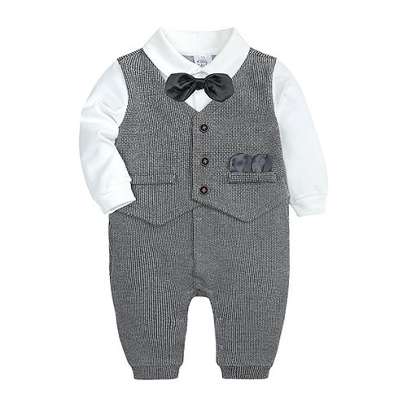 Newborn Baby Boys Gentleman Formal Suit Romper Baby Tuxedo, Boy Wedding
