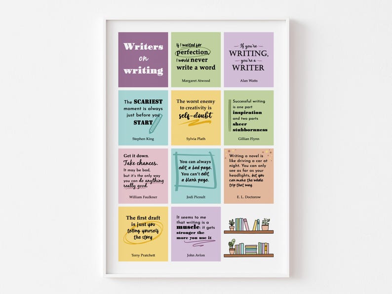 Writers on Writing Poster | Inspirational Quotes Print From Famous ...