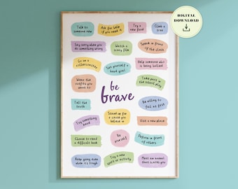 Póster de actos de valentía / Formas de mostrar valentía para niños