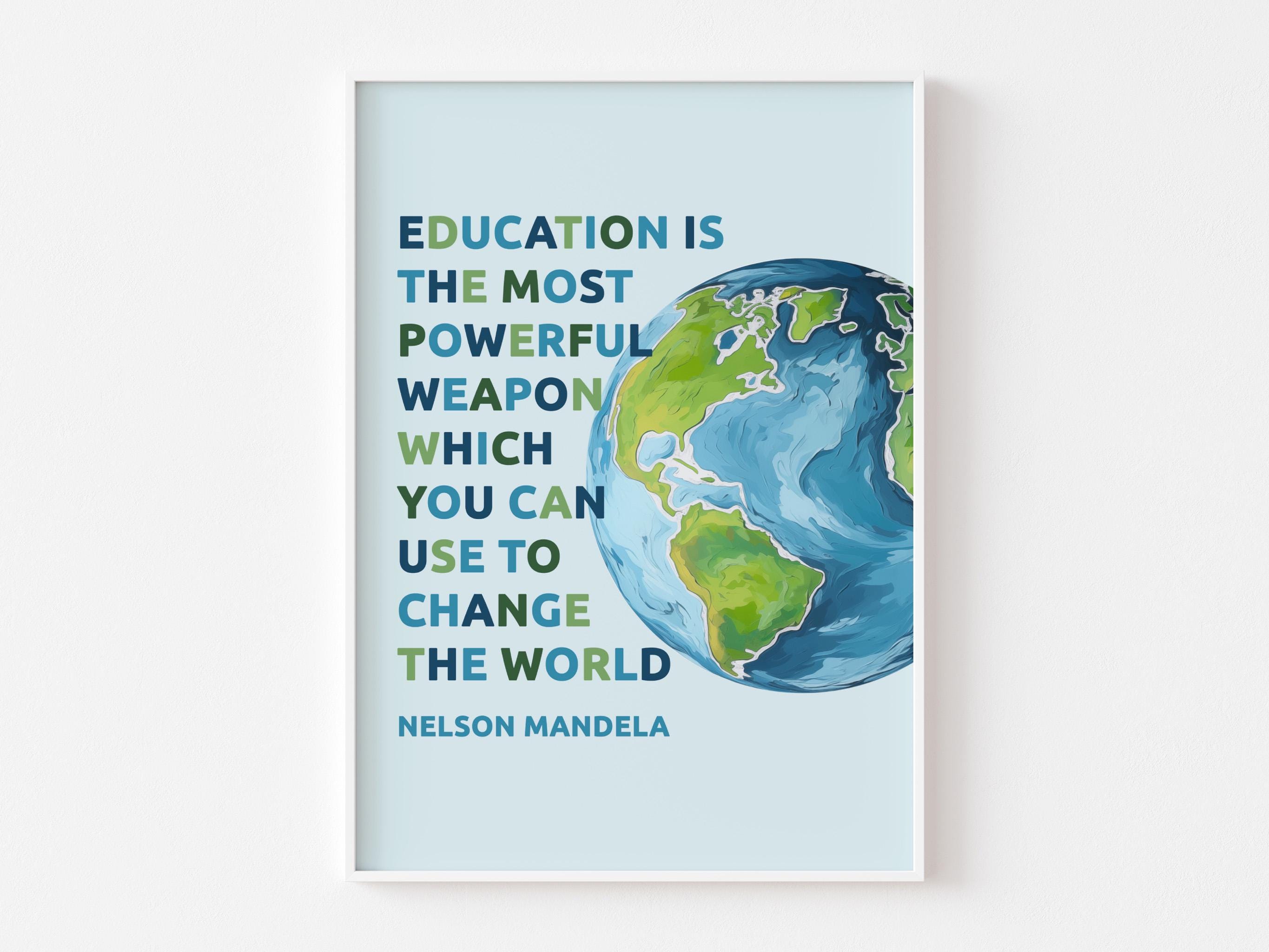 Nelson Mandela Quote Poster | Inspirational Educational Print for ...