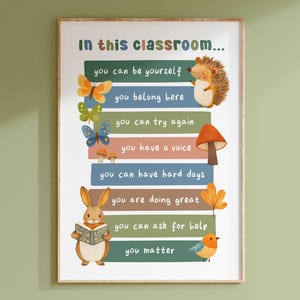 Classroom affirmations poster | Positive school rules print for the classroom