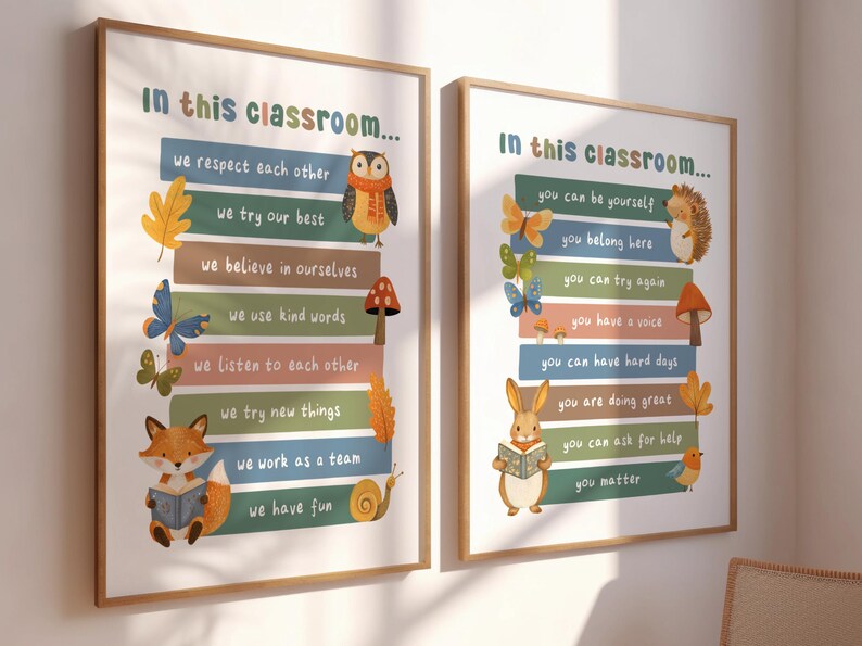 Classroom Rules and Affirmations Posters | Positive School Rules Prints ...