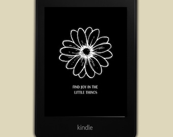 花柄の Kindle ロック画面:「Find Joy」スクリーンセーバー (デジタルダウンロード)