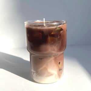Iced Coffee Candle: Chocolate Scented Soy Wax Dessert Candle