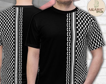 Palästinensische Kufiyah Shirt Free Palästina T-Shirt Stand mit Palästina TShirt Gaza Unisex Arabisch Kuffiyah Arabisch Geschenke Arabische Designs AOP