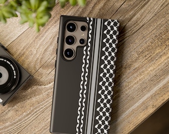 Palästinensische Kufiyah Handyhülle Free Palestine Samsung Case Stand mit Palästina Handy schwarz Handyhülle Kuffiyah Geschenk für Araber Android