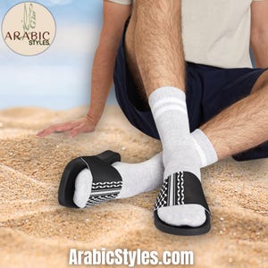 Palästinensischen Kufiyah Sandalen Kostenlos Palästina Sommer Strand Männer Abnehmbarer Riemen Sandalen Gaza Arabisch Kuffiyah Arabisch Geschenk Hausschuhe Minimalist
