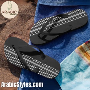 Palästinensischen Kufiyah Flip Flops Free Palästina Flip Flop Stand Mit Palästina Sandale Gaza Arabisch Kuffiyah Sommer Strand Arabisch Geschenk Hausschuhe