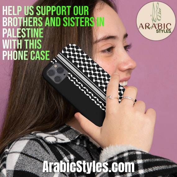 Palestinian Kufiyah iPhone MageSafe Case Free Palestine iPhone Case Stand With Palestine Phone Black Phone Case Kuffiyah Case Gift for Arabs