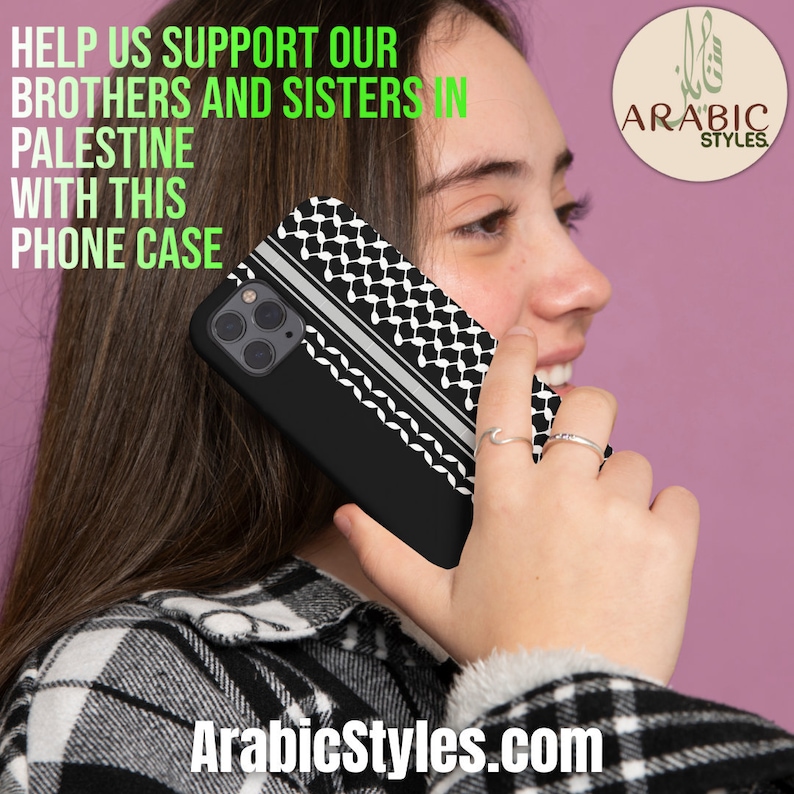 Palästinensischen Kufiyah iPhone MageSafe Fall Free Palästina iPhone Fall Stand mit palästinensischen Telefon Schwarze Telefon Fall Kuffiyah Fall Geschenk für Araber Bild 1
