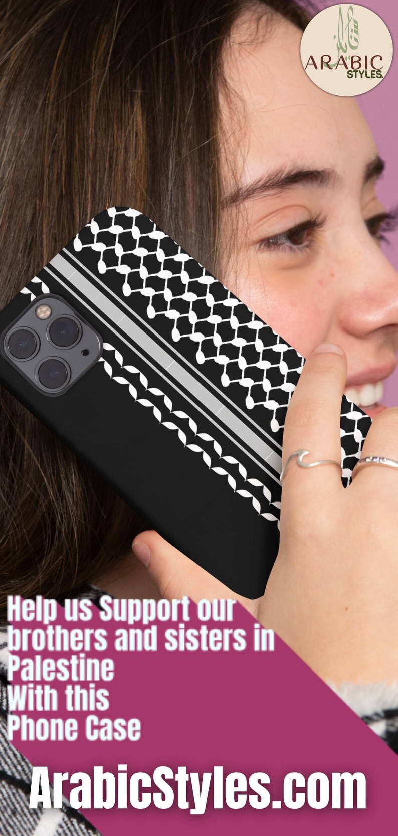 Palästinensischen Kufiyah iPhone MageSafe Fall Free Palästina iPhone Fall Stand mit palästinensischen Telefon Schwarze Telefon Fall Kuffiyah Fall Geschenk für Araber Bild 10