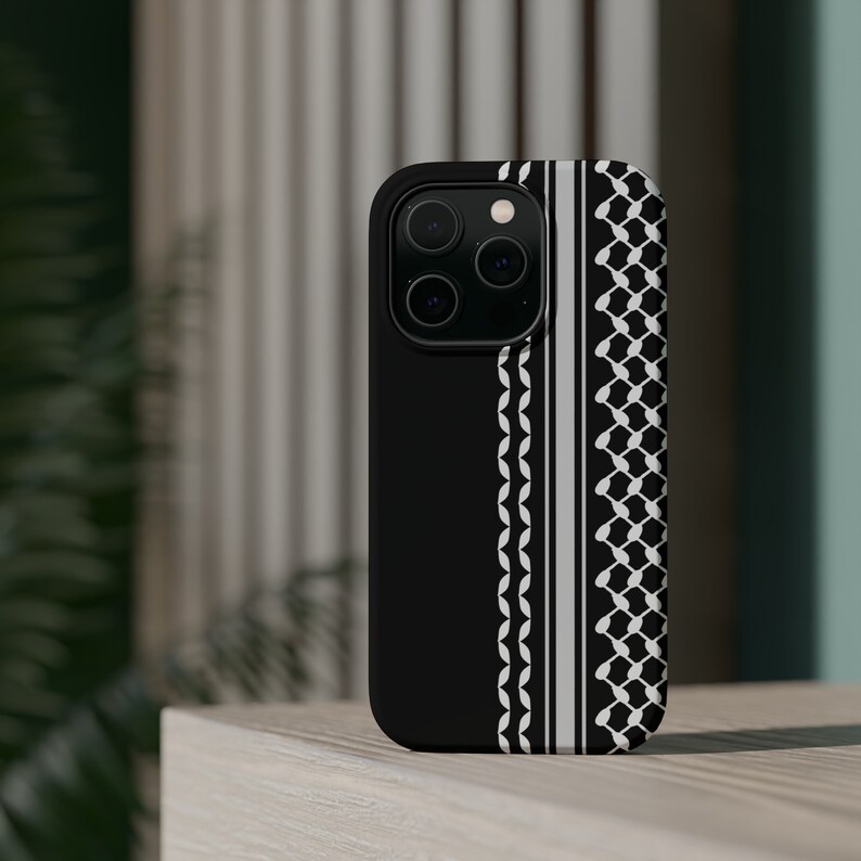 Palästinensischen Kufiyah iPhone MageSafe Fall Free Palästina iPhone Fall Stand mit palästinensischen Telefon Schwarze Telefon Fall Kuffiyah Fall Geschenk für Araber Bild 3
