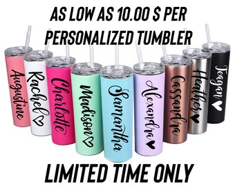 Personalized Tumbler with Straw Stainless Steel Cup Girls Trip Tumbler Custom Tumbler Insulated Tumbler Skinny Tumbler Bridesmaid Proposal