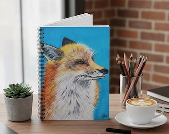 Fox spiraal notitieboek – rustiek dagboek, Fox Art schilderij briefpapier, Fox Animal Lovers cadeaus voor student