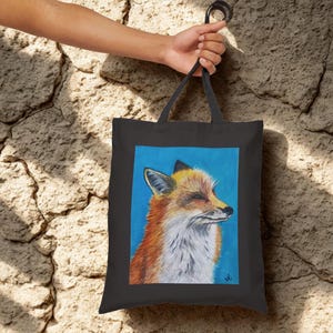 Eco-Friendly Fox Tote Bag –  Red Fox Shopping bag, Forest Animal Canvas Bags, Reusable Gifts for Animal Lovers, Gift for Fox Lovers