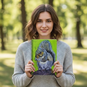 Squirrel Spiral Notebook-Animal Original Art Print, Nature Lover Gift, Cute Animal Stationery