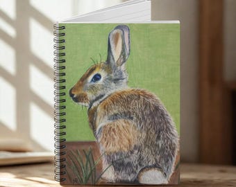 Bunny Spiral Notebook - Cute Animal Journal, Unique Print Animal Bunny from Original,Ruled Line, Rabbit Lover Gift, Aesthetic Notebook