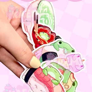 Frosch Food Sticker Aufkleber | Kawaii Essen Vinyl Aufkleber mit Fröschen | für Planer Laptop | Deko | Geschenkideen |