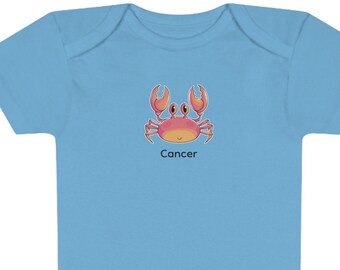 Cancer Zodiac Baby Onesie® – Cute Crab, 100% Cotton