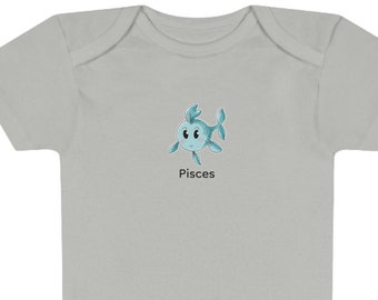 Pisces Cute Zodiac Baby Short Sleeve Onesie®
