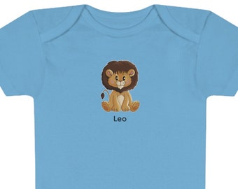 Leo Zodiac Baby Onesie®: Cute Lion, 100% Cotton