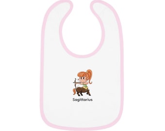 Sagittarius Zodiac Baby Bib - Cute Cotton Velcro Closure