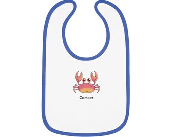Cancer Zodiac Baby Bib, Cute Crab Design