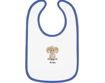 Aries Zodiac Baby Bib: Cute Ram, Soft Cotton