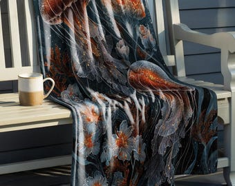 Jellyfish Fleece Blanket - Soft Plush Nautical Throw - Cozy Coastal Home Decor