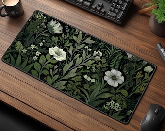 Tapete de escritorio botánico oscuro - Decoración de oficina natural estilo Cottagecore