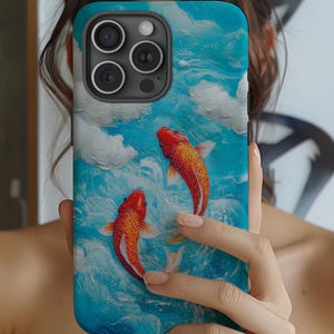 Dreamy Koi Fish Phone Case: Japanese Art, Glossy or Matte