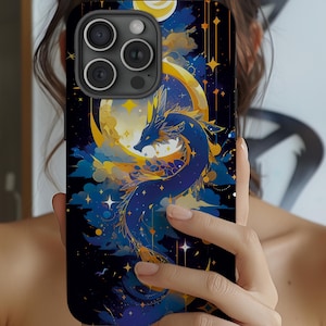 Majestic Dragon Tough Phone Case Fits iPhone 16, 15, 14, 13, 12 Pro Max Plus Mini, Galaxy S25, S24, S23, Pixel 9 8 Pro XL, Glossy or Matte