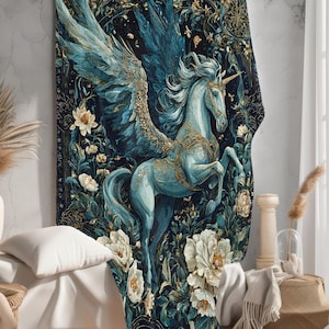 Enchanted Unicorn Fleece Blanket: Sherpa or Velveteen Cozy Throw