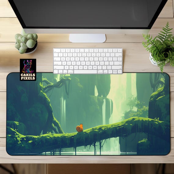 Tiny Squirrel Desk Mat King of the Forest Non Slip Mouse Pad Aesthetic Desk Mat Decorative Desk Accessory Cute Squirrel Desk Pad Etsy