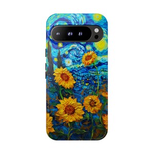 Funda para teléfono con girasoles estrellados: estilo Van Gogh, resistente a los impactos imagen 8